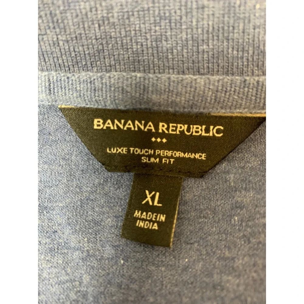 Banana Republic Polo Shirt Mens XL Blue Excellent Luxe Touch Performance Slim
